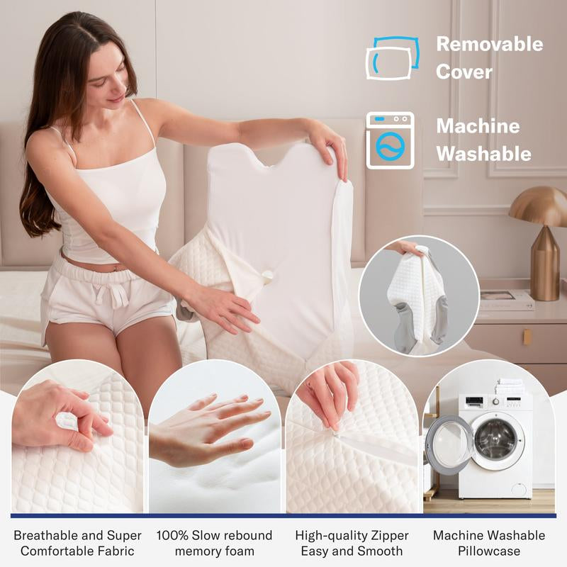 Alcedo Cervical Pillow for Cozy Sleep, Odorless Ergonomic Contour Memory Foam, Orthopedic Bed Pillow for Side, Back, and Stomach Sleepers