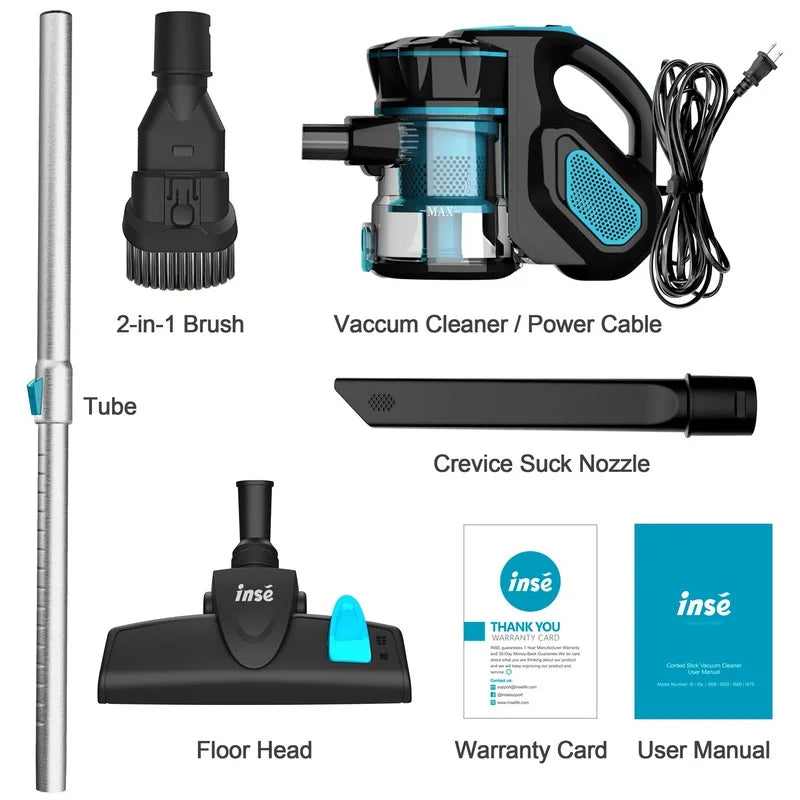 Wired Vacuum Cleaner I5 Handheld Stick Vacuum With18Kpa 600W Powerful Suction Bagless Vacuum for Household Cleaning