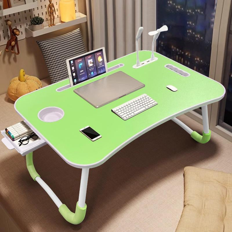 Adjustable Laptop Bed Table – Foldable Workstation with USB Charging, Cooling Fan, LED Light & Storage Drawer – Perfect for Home, Office & Study – Great Mother’S Day Gift