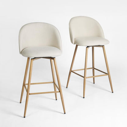 【Deal】Homy Casa Bar Stools Set of 2, 26" Swivel Counter Height Modern Upholstery Barstools for Kitchen Dining Home Minimalist Ergonomic Durable Design Sturdy Polyester Furniture