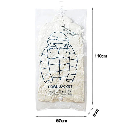 Hanging Vacuum Storage Bags Space Saver Bags Vacuum Seal Storage Bag for Suits Dress Coats Jackets Closet Organizer and Storage