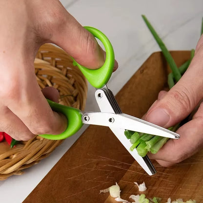 Multi Functional Stainless Steel 3 5 Layer Kitchen Scissors for Pepper Scallion Laver Cutting Chopping Cooking Tool