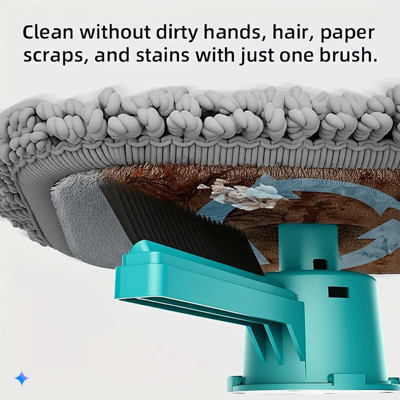 Foldable Spin Mop & Square-Head Collapsible Bucket – Space-Saving Self-Wring Microfiber Mop with Extendable Stainless-Steel Handle for Hardwood, Tile & Marble Floors Adjustable Cleaning Silicone Brush