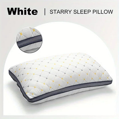 1-Piece Hotel Style Feather Cotton Pillow, Three-Dimensional Neck Pillow, Suitable for Sleeping Bedrooms and Hotels