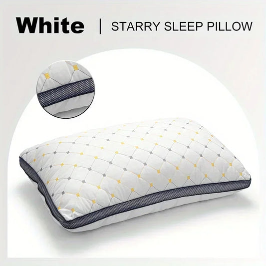 1-Piece Hotel Style Feather Cotton Pillow, Three-Dimensional Neck Pillow, Suitable for Sleeping Bedrooms and Hotels