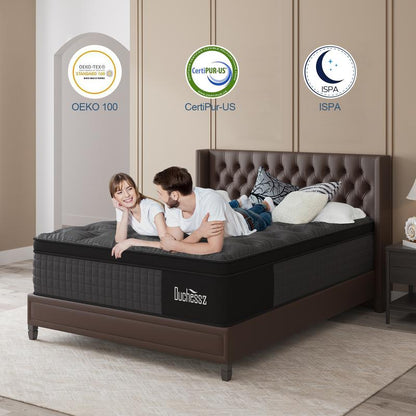 Duchessz 10"12"14" Twin Full Queen King Size Mattress in a Box Hybrid Spring Memory Foam