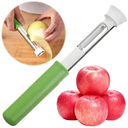 2025 New 2 in 1 Apple Peeler Telescopic Stainless Steel Apple Core Remover Fruit Corer Apple Seed Remover Kitchen Gadgets Tool