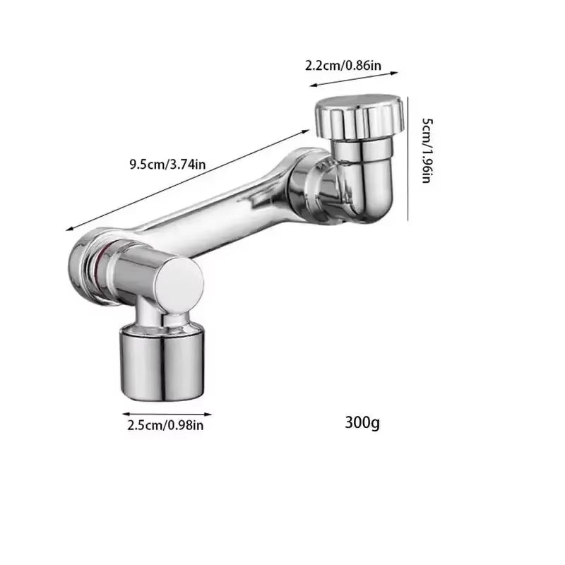 2Pcs Faucet Extender, ABS Robotic Arm,Single Mode,1080° Rotating Universal Faucet Extension, Swivel Faucet for Bathroom Sink