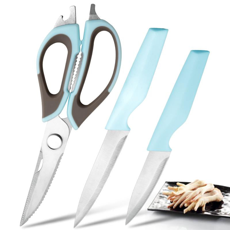 3 Piece Kitchen Scissors Setcutting Chicken Bonespeeling Fish Scalebottle Openingcanning Fruit Knifecutting Fruithigh Quality Steel Set