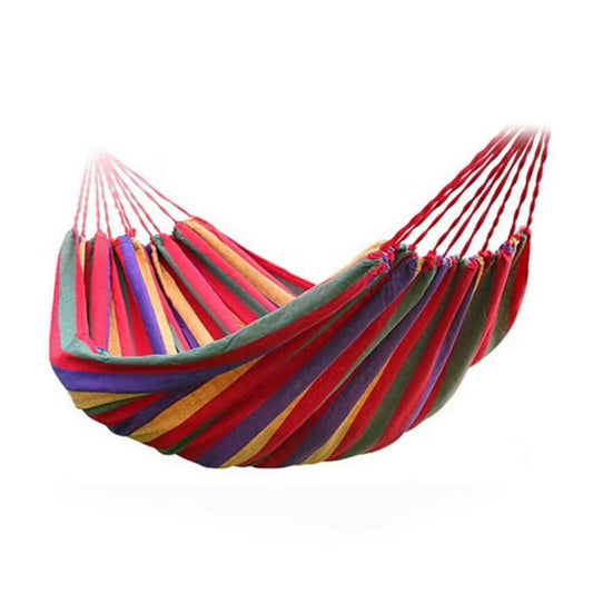 1-2 Person Fabric Hammock with Tree Straps 264Lbs Capacity Stripe Hammock Pendant 102X32 in for Outdoor Indoor with Carry Bag