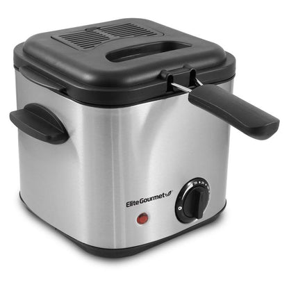 Elite Gourmet 1.5 Quart Stainless Steel Deep Fryer