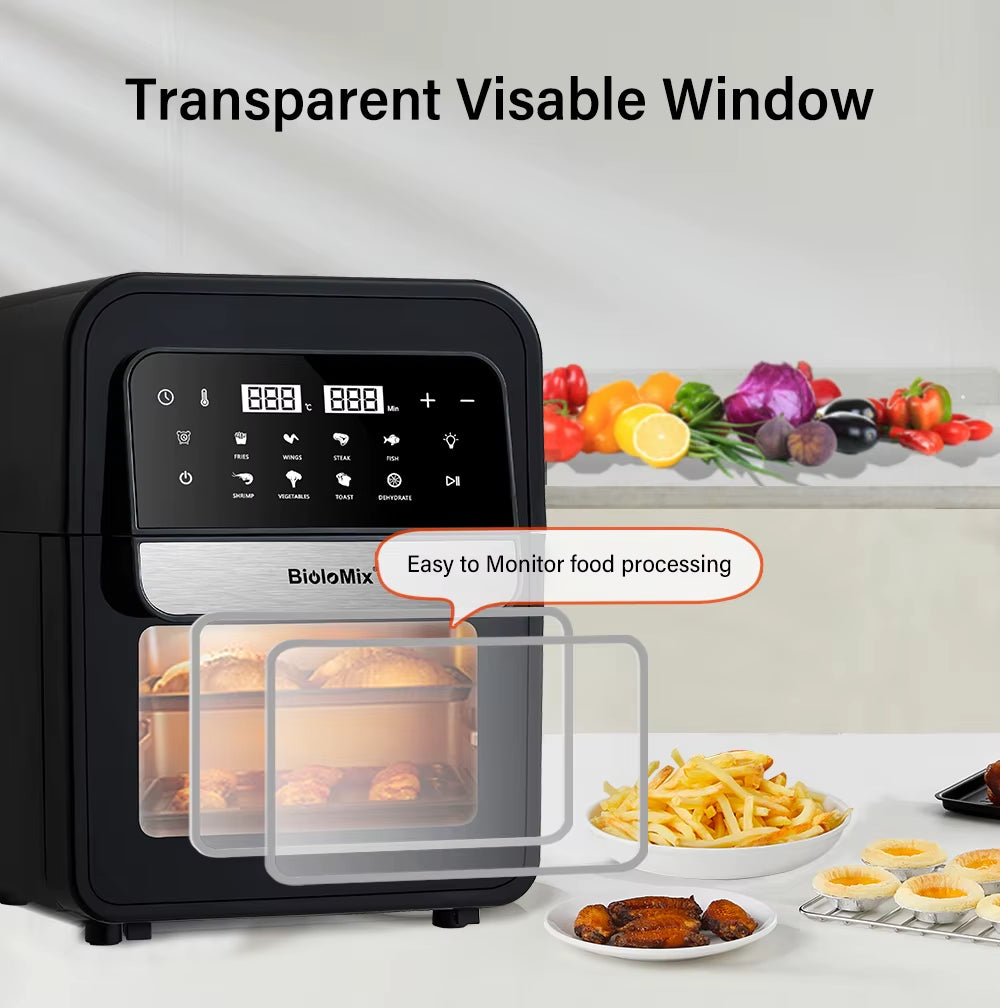 Multifunctional 7L Air Fryer without Oil Electric Oven, Dehydrator, Convection Oven, Touch Screen Presets Fry, Roast