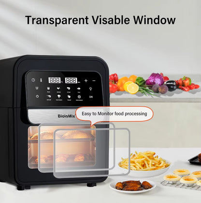 Multifunctional 7L Air Fryer without Oil Electric Oven, Dehydrator, Convection Oven, Touch Screen Presets Fry, Roast
