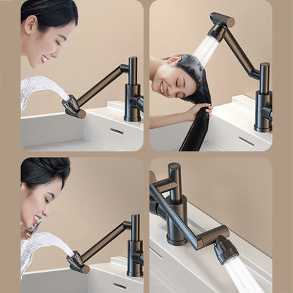 Digital Display LED Basin Faucet 360 Rotation Multi-Function Stream Sprayer Hot Cold Water Sink Mixer Wash Tap for Bathroom