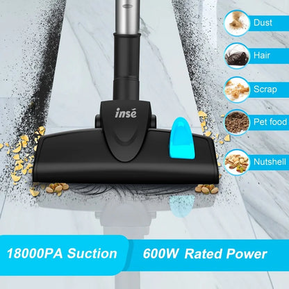 Wired Vacuum Cleaner  I5 Handheld Stick Vacuum With18Kpa 600W Powerful Suction Bagless Vacuum for Household Cleaning