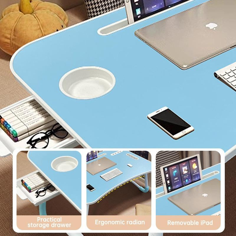 Adjustable Laptop Bed Table – Foldable Workstation with USB Charging, Cooling Fan, LED Light & Storage Drawer – Perfect for Home, Office & Study – Great Mother’S Day Gift