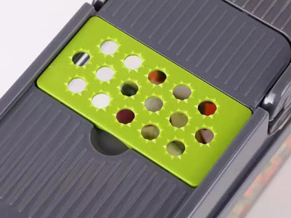 Adierim 14 in 1 Vegetable Slicer Dicer Multifunctional Onion Carrot Garlic Chopper with Container Gray Plastic Kitchen Steel Utensils Chopping Handy Lid Stainless Transparent