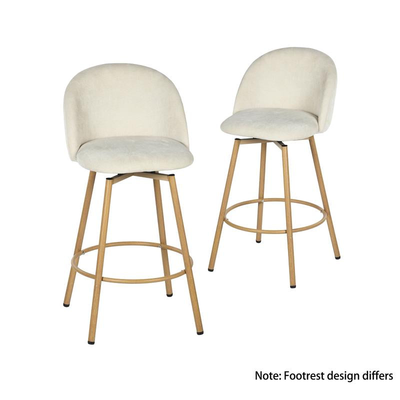 【Deal】Homy Casa Bar Stools Set of 2, 26" Swivel Counter Height Modern Upholstery Barstools for Kitchen Dining Home Minimalist Ergonomic Durable Design Sturdy Polyester Furniture