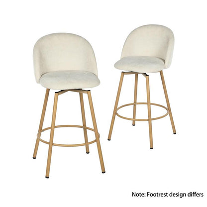【Deal】Homy Casa Bar Stools Set of 2, 26" Swivel Counter Height Modern Upholstery Barstools for Kitchen Dining Home Minimalist Ergonomic Durable Design Sturdy Polyester Furniture