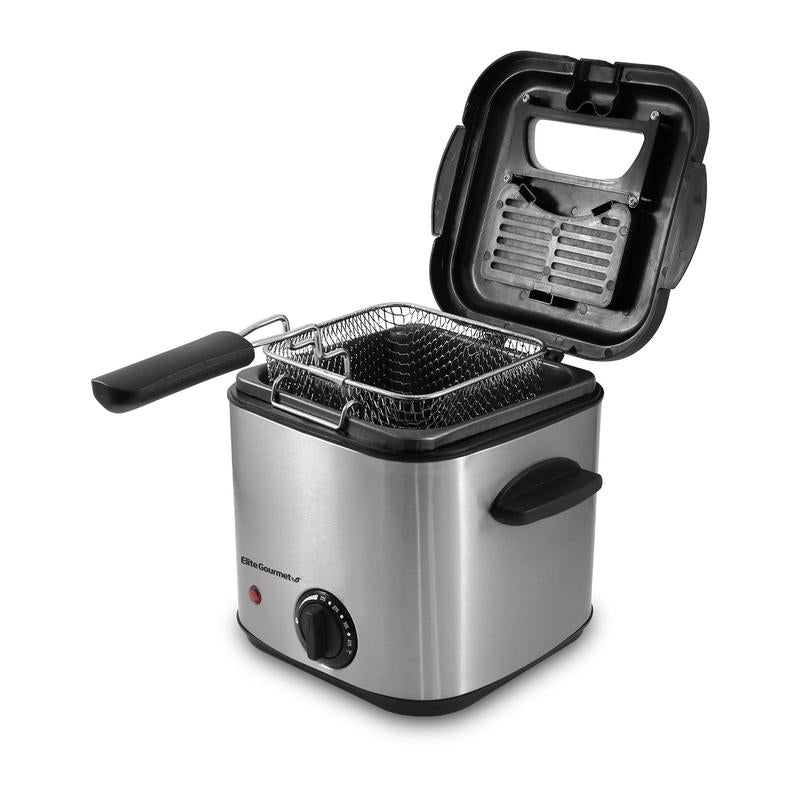 Elite Gourmet 1.5 Quart Stainless Steel Deep Fryer