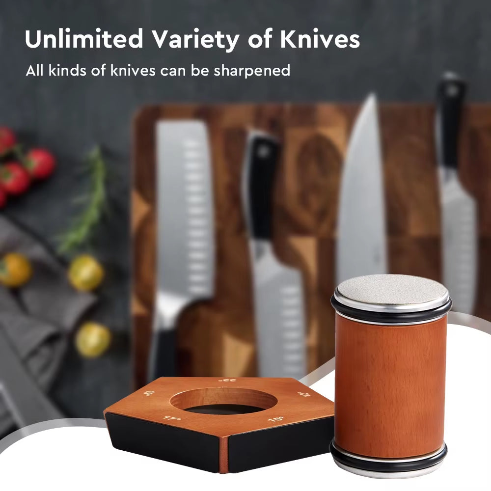 Knife Sharpener Tool Rolling Knife Sharpeners Stone Disc 5 Sharpening Angles Grind Magnetic Knife Holder Kitchen Tool