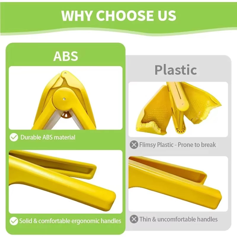 Max Juice Extraction Lemon Lime Squeezer Easytouse Flat Lemon Squeezer with Leverage Squeezer with Built in Strainer Yellow