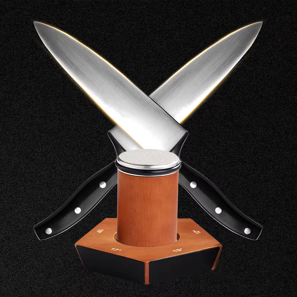 Knife Sharpener Tool Rolling Knife Sharpeners Stone Disc 5 Sharpening Angles Grind Magnetic Knife Holder Kitchen Tool