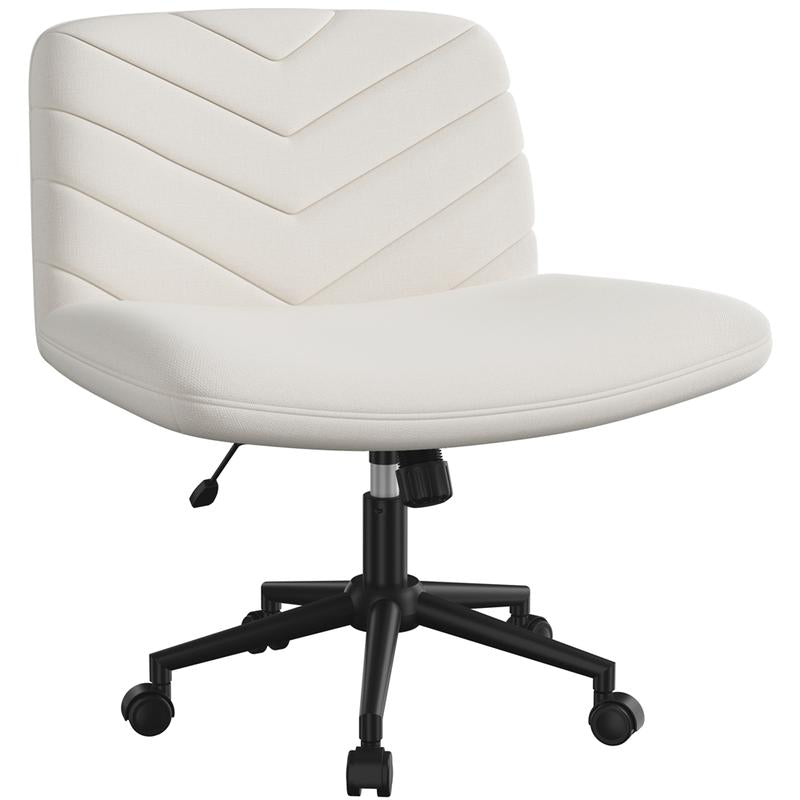 Yaheetech Wide Criss Cross Adjustable Armless Chair with Swivel Vanity, 26" W X 26" D, 300 Lb Maximum Weight Capacity, Ergonomic Design