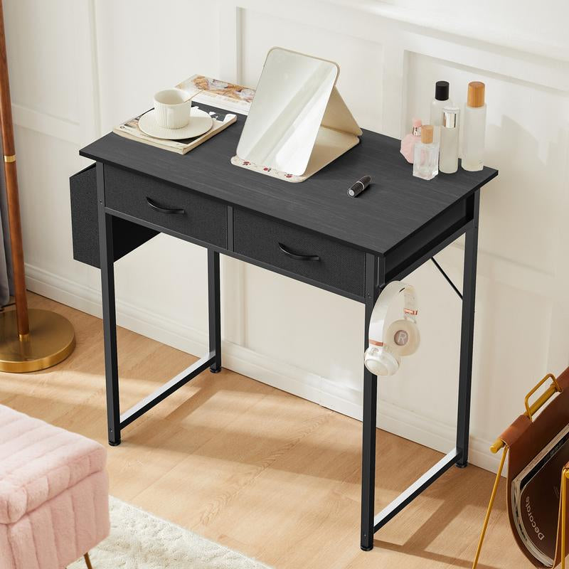 Computer Desk with Drawers Study Writing Table with Storage Bag Headphone Hook Adjustable Feet for Home Office Small Spaces