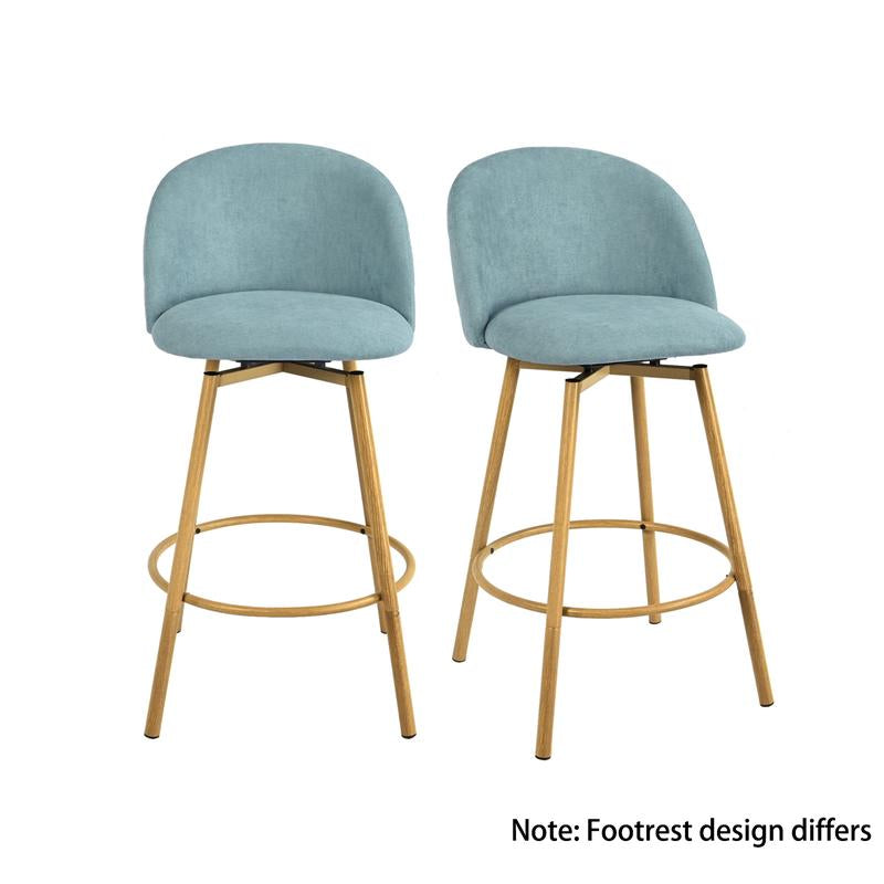 【Deal】Homy Casa Bar Stools Set of 2, 26" Swivel Counter Height Modern Upholstery Barstools for Kitchen Dining Home Minimalist Ergonomic Durable Design Sturdy Polyester Furniture