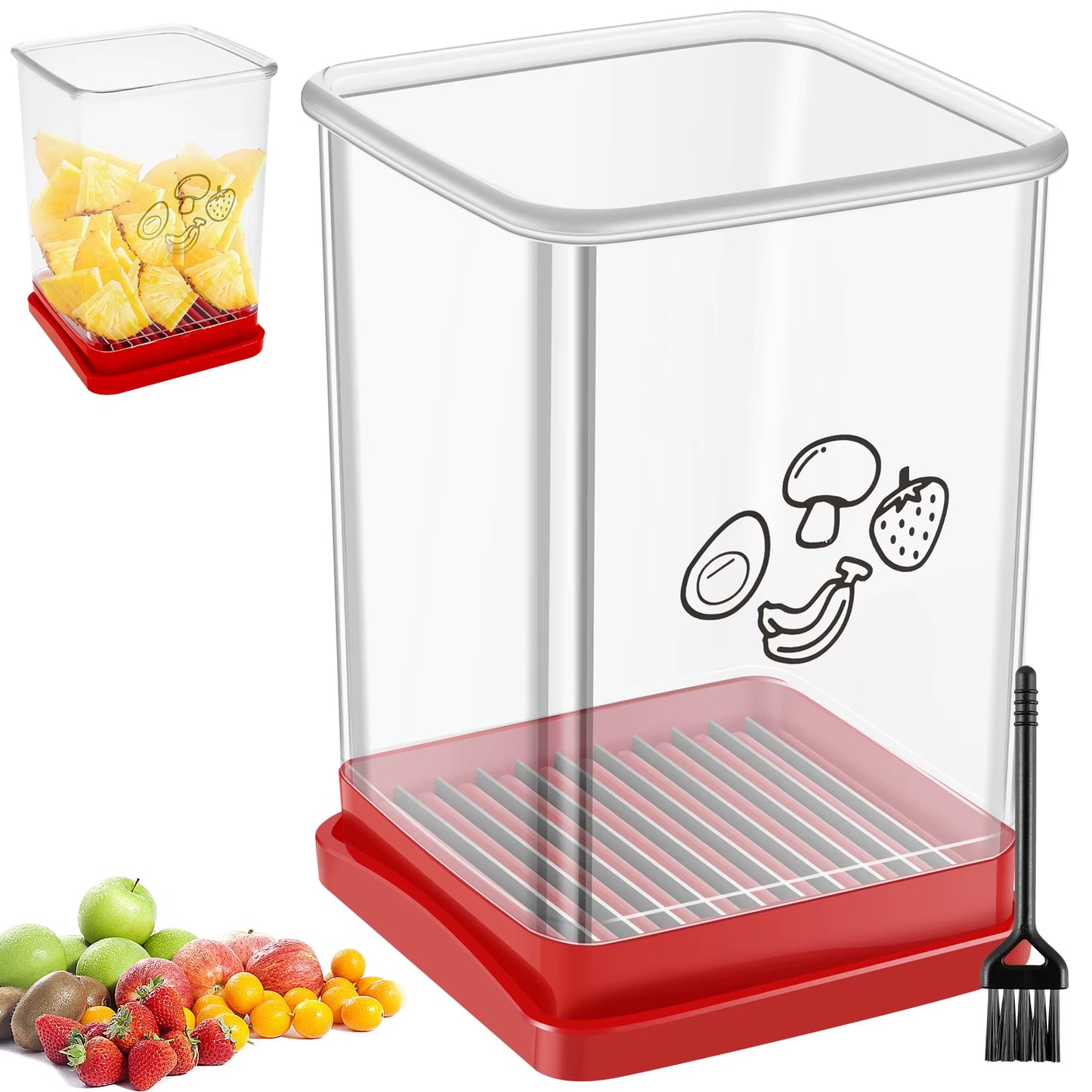 Speed Cup Slicer with Push Plate Portable Fruit Vegetable Speed Slicer Kitchen Manual Cup Cutter Banana Strawberry Slicing Tool