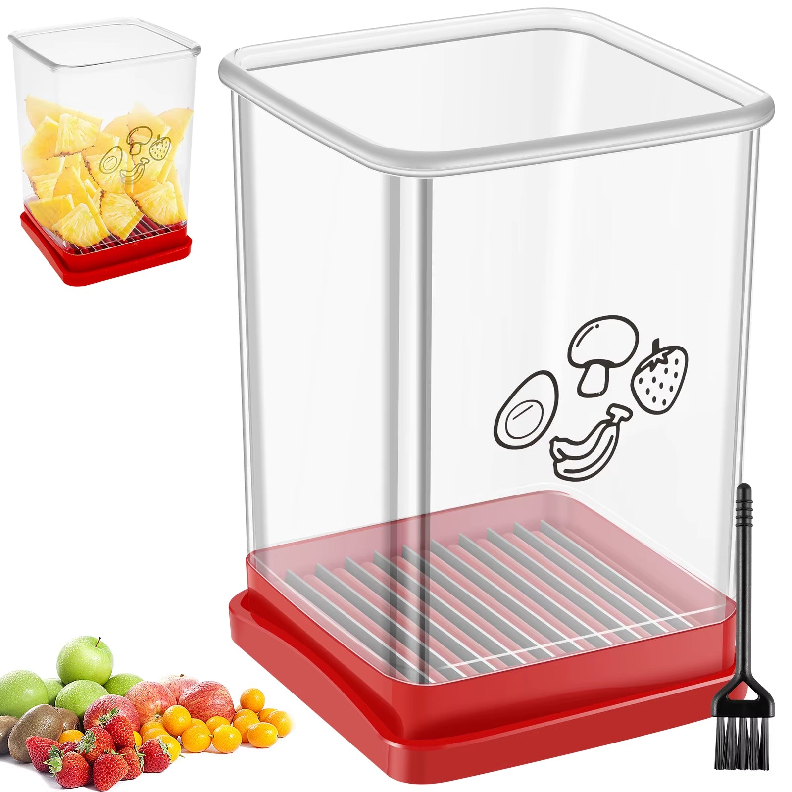Speed Cup Slicer with Push Plate Portable Fruit Vegetable Speed Slicer Kitchen Manual Cup Cutter Banana Strawberry Slicing Tool