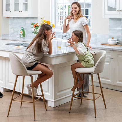 【Deal】Homy Casa Bar Stools Set of 2, 26" Swivel Counter Height Modern Upholstery Barstools for Kitchen Dining Home Minimalist Ergonomic Durable Design Sturdy Polyester Furniture