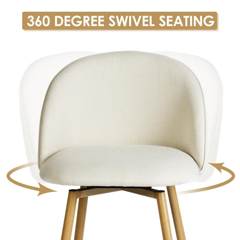 【Deal】Homy Casa Bar Stools Set of 2, 26" Swivel Counter Height Modern Upholstery Barstools for Kitchen Dining Home Minimalist Ergonomic Durable Design Sturdy Polyester Furniture