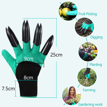 Gardening Gloves with Claws Breathable Waterproof Working Digging Planting Sting-Resistant Non-Slip Protective Latex Gloves