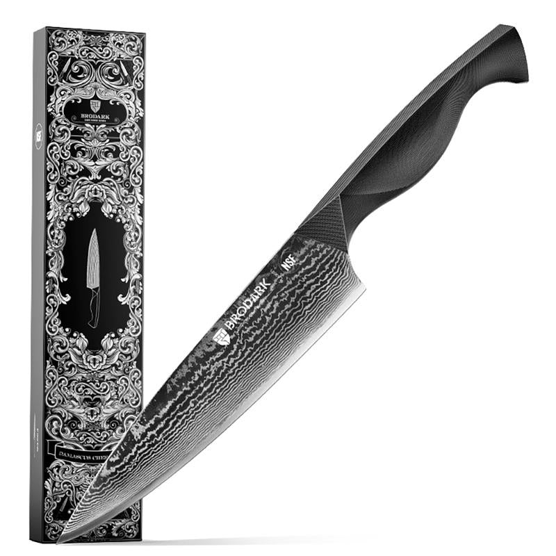 Japanese Damascus Chef Knife, 8 Inch with Japanese VG-10 Steel Core Wooden, Ultra-Sharp Professional Kitchen Knife, Handcrafted with Ebony Wood Handle, Holiday Gifts Blade Knives Cuchillos Japonés