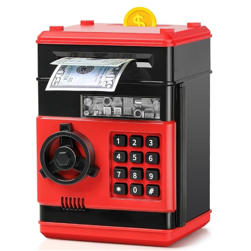 Piggy Bank, Saving Box, Electronic ATM Password Cash Coin Can Auto Scroll Paper Money Saving Box Toy Gift
