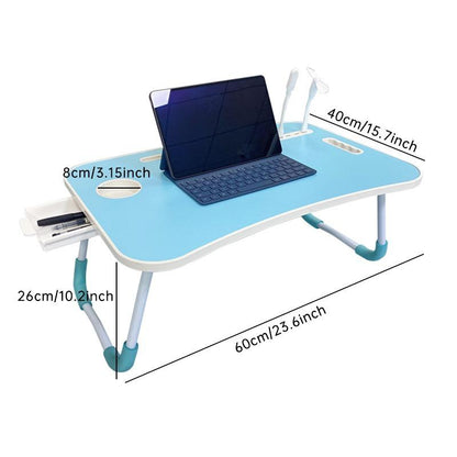 Adjustable Laptop Bed Table – Foldable Workstation with USB Charging, Cooling Fan, LED Light & Storage Drawer – Perfect for Home, Office & Study – Great Mother’S Day Gift
