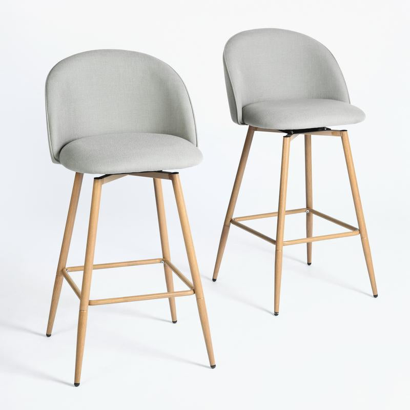 【Deal】Homy Casa Bar Stools Set of 2, 26" Swivel Counter Height Modern Upholstery Barstools for Kitchen Dining Home Minimalist Ergonomic Durable Design Sturdy Polyester Furniture