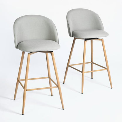 【Deal】Homy Casa Bar Stools Set of 2, 26" Swivel Counter Height Modern Upholstery Barstools for Kitchen Dining Home Minimalist Ergonomic Durable Design Sturdy Polyester Furniture