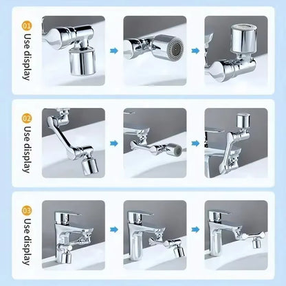 2Pcs Faucet Extender, ABS Robotic Arm,Single Mode,1080° Rotating Universal Faucet Extension, Swivel Faucet for Bathroom Sink