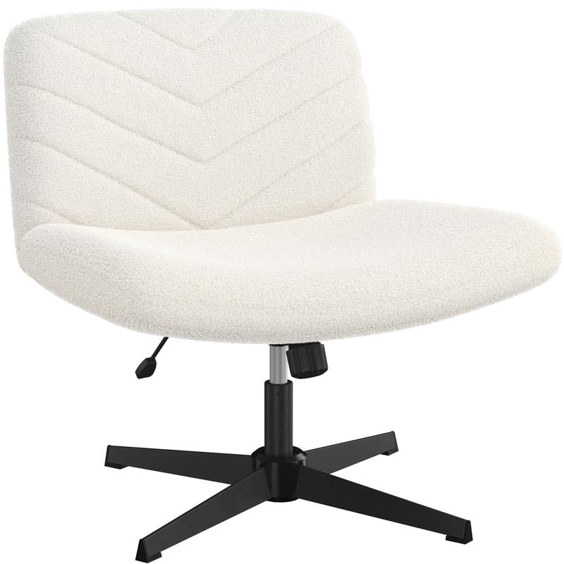 Yaheetech Wide Criss Cross Adjustable Armless Chair with Swivel Vanity, 26" W X 26" D, 300 Lb Maximum Weight Capacity, Ergonomic Design