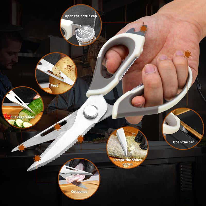 3 Piece Kitchen Scissors Setcutting Chicken Bonespeeling Fish Scalebottle Openingcanning Fruit Knifecutting Fruithigh Quality Steel Set