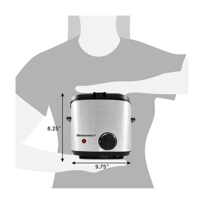 Elite Gourmet 1.5 Quart Stainless Steel Deep Fryer