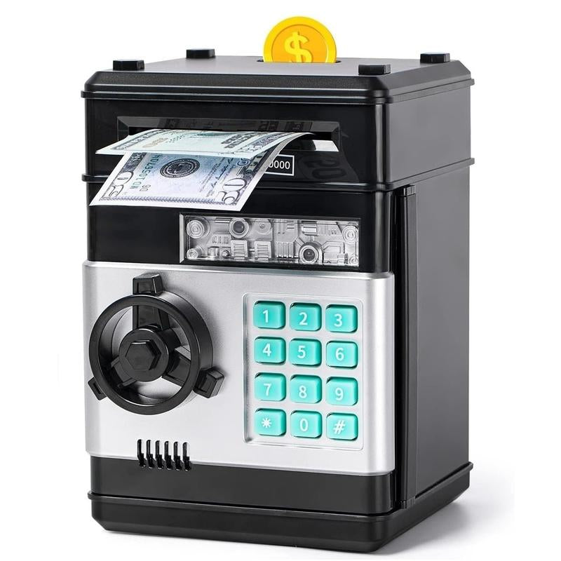 Piggy Bank, Saving Box, Electronic ATM Password Cash Coin Can Auto Scroll Paper Money Saving Box Toy Gift