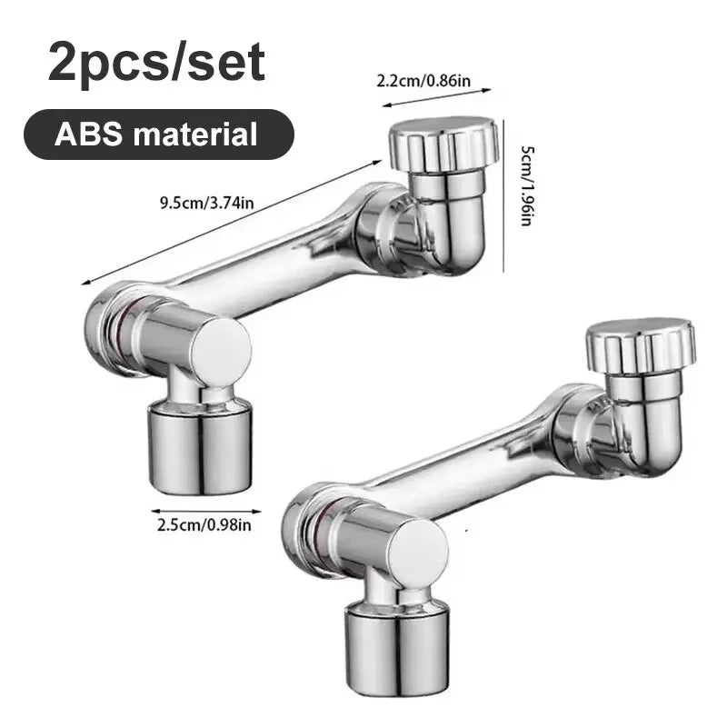 2Pcs Faucet Extender, ABS Robotic Arm,Single Mode,1080° Rotating Universal Faucet Extension, Swivel Faucet for Bathroom Sink