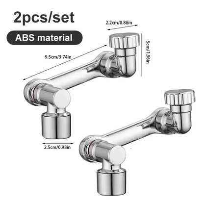 2Pcs Faucet Extender, ABS Robotic Arm,Single Mode,1080° Rotating Universal Faucet Extension, Swivel Faucet for Bathroom Sink