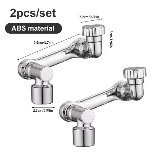 2Pcs Faucet Extender, ABS Robotic Arm,Single Mode,1080° Rotating Universal Faucet Extension, Swivel Faucet for Bathroom Sink