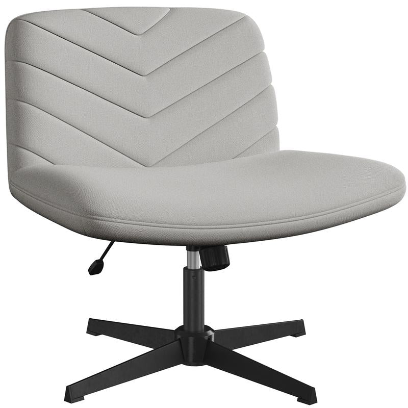 Yaheetech Wide Criss Cross Adjustable Armless Chair with Swivel Vanity, 26" W X 26" D, 300 Lb Maximum Weight Capacity, Ergonomic Design