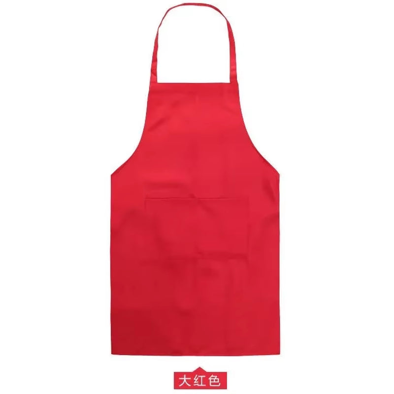 Adjustable Cooking Apron Unisex Household Solid Color Chef Waiter Barbecue Hairdresser Adult Pocket Apron Kitchen Supplies Tool